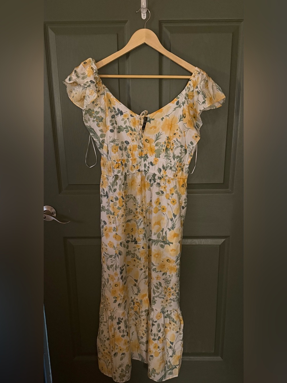 Rachel Zoe Yellow and Green Floral Maxi Dress